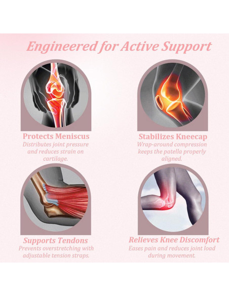 Paquete de 2 correas para rodilla patelar huoflame - Alivio dolor