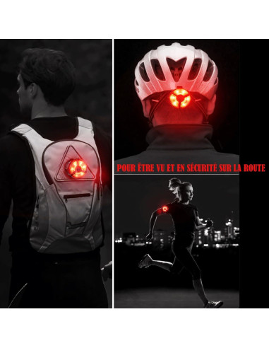 Luz Trasera LED Recargable USB Constefire 2 Piezas Rojo Azul