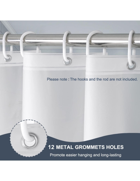 Cortina de Ducha EurCross PEVA 187x183 cm Impermeable