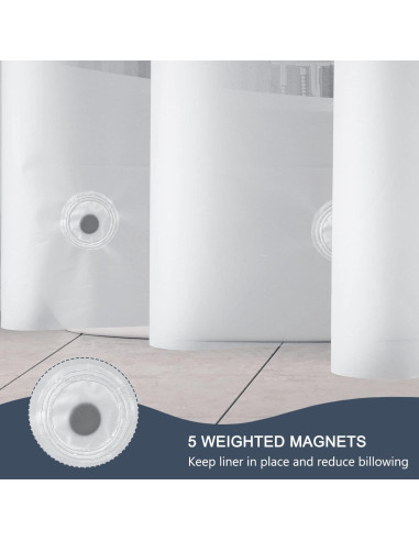 Cortina de Ducha EurCross PEVA 187x183 cm Impermeable