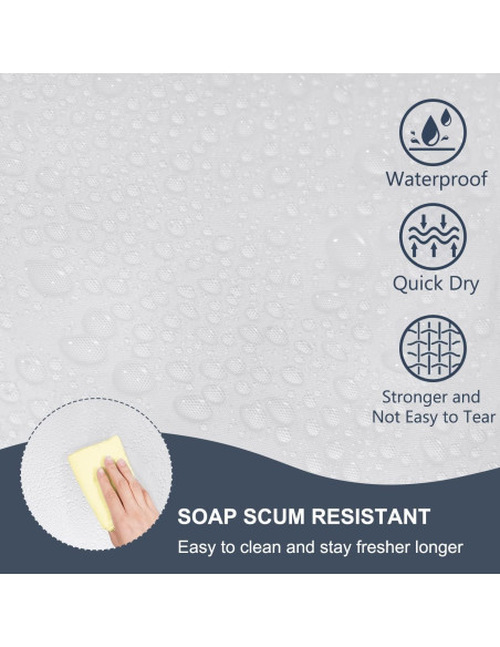 Cortina de Ducha EurCross PEVA 187x183 cm Impermeable