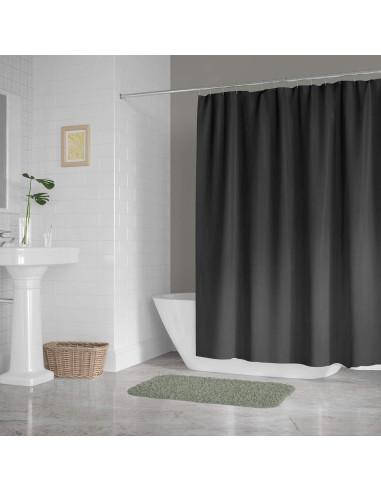 Forro de Cortina de Ducha DII Negro 182.9x177.8 cm Impermeable