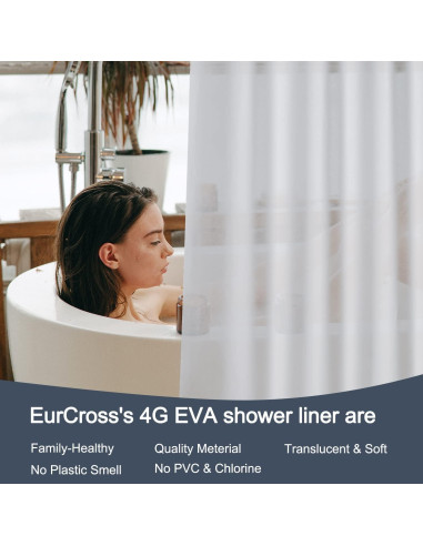 Cortina de Ducha EurCross PEVA 187x183 cm Impermeable