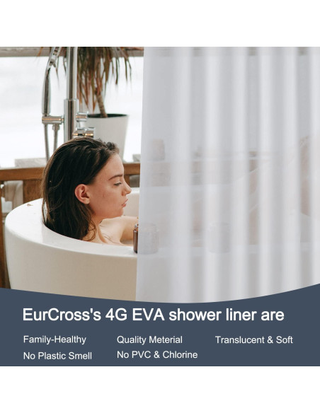 Cortina de Ducha EurCross PEVA 187x183 cm Impermeable