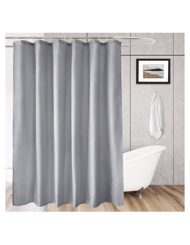 Cortina de Ducha AooHome 72x66 cm Impermeable Gris Claro