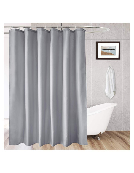 Cortina de Ducha AooHome 72x66 cm Impermeable Gris Claro