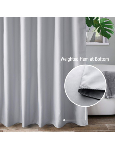 Cortina de Ducha AooHome 72x66 cm Impermeable Gris Claro