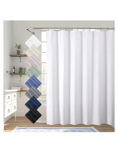 Cortina de Ducha Texturizada Aiyufeng 182x182 cm Blanca