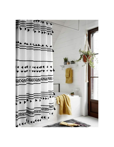 Cortina de Ducha Boho Uphome 182.88x182.88 cm Geométrica