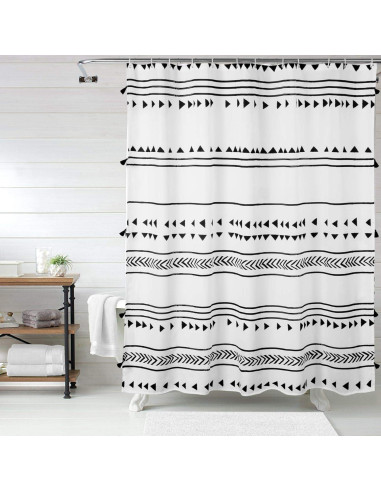 Cortina de Ducha Boho Uphome 182.88x182.88 cm Geométrica