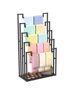 Soporte de exhibición de bufandas lesolar 5 niveles metal 150 cm