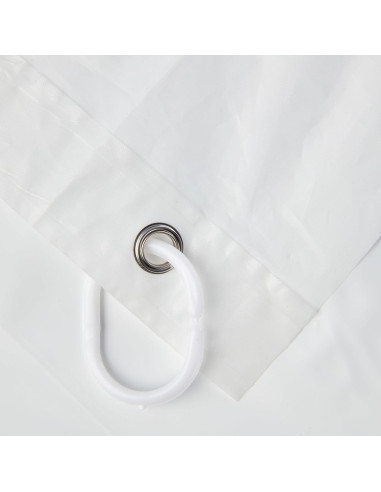 Cortina de Ducha Impermeable Ecoluxe 70x70 cm Blanca con Ojetes