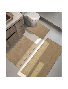 Conjunto de Alfombrillas de Baño YIHOUSE 3 Piezas Beige Antideslizantes