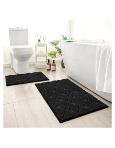 Alfombrillas de Baño HOMEIDEAS 2 Piezas Antideslizantes 40x81 cm
