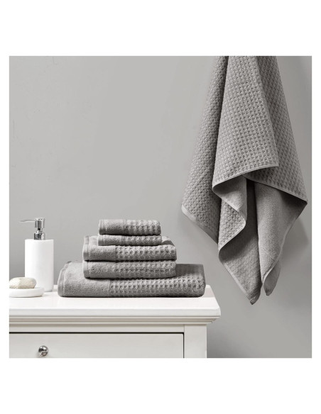 Juego de Toallas de Algodón 100% Madison Park Spa Waffle 6 Piezas