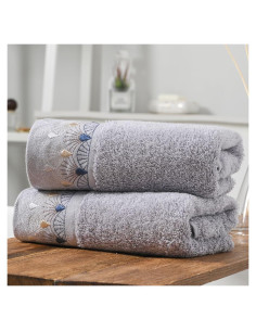 Juego de Toallas de Mano Absnuopt 2 Piezas 33x74cm Algodón Azul