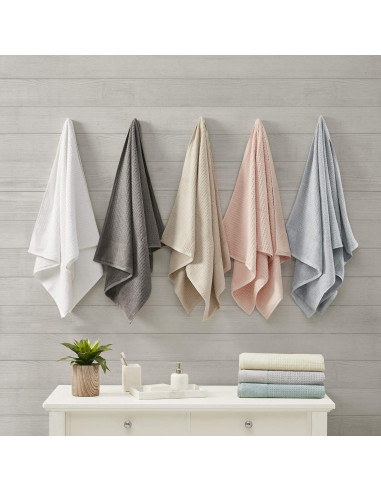 Juego de Toallas de Algodón 100% Madison Park Spa Waffle 6 Piezas