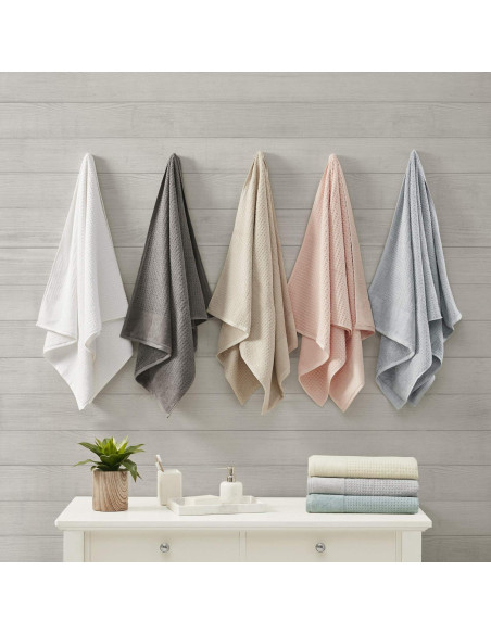 Juego de Toallas de Algodón 100% Madison Park Spa Waffle 6 Piezas