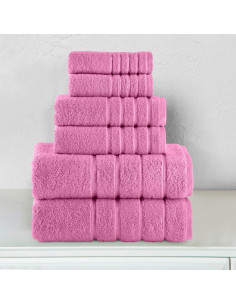 Conjunto de Toallas Premium 6 Piezas Elegant Comfort 100% Algodón Turco Rosa 2