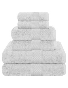 Juego de Toallas de Lujo 6 Piezas TakTick 100% Algodón Gris