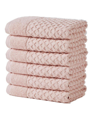 Toallas de Mano Great Bay Home 100% Algodón Rosa Pálido - 6 Unidades 66x41 cm