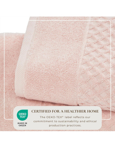 Toallas de Mano Great Bay Home 100% Algodón Rosa Pálido - 6 Unidades 66x41 cm