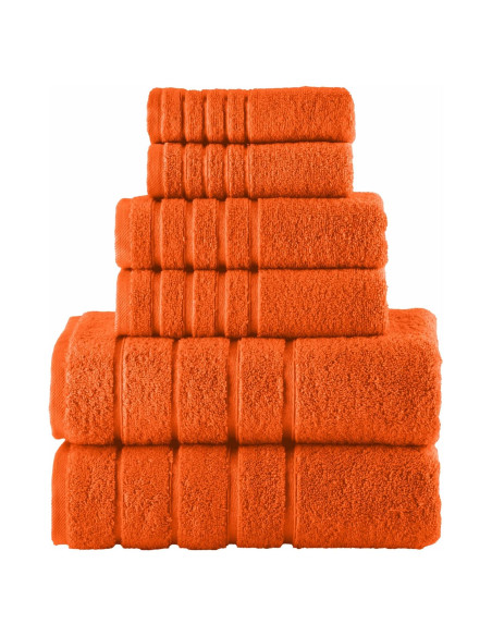 Conjunto de Toallas Premium 6 Piezas Elegant Comfort Naranja