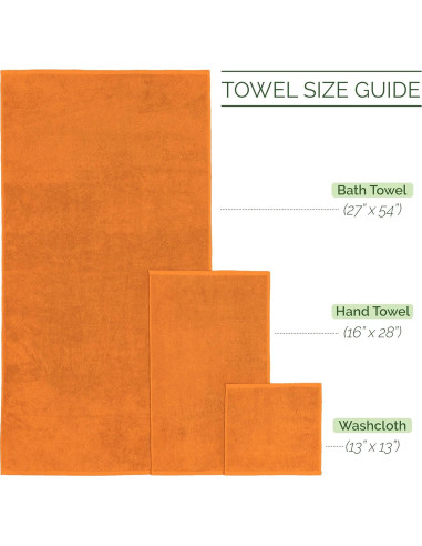 Conjunto de Toallas Premium 6 Piezas Elegant Comfort Naranja