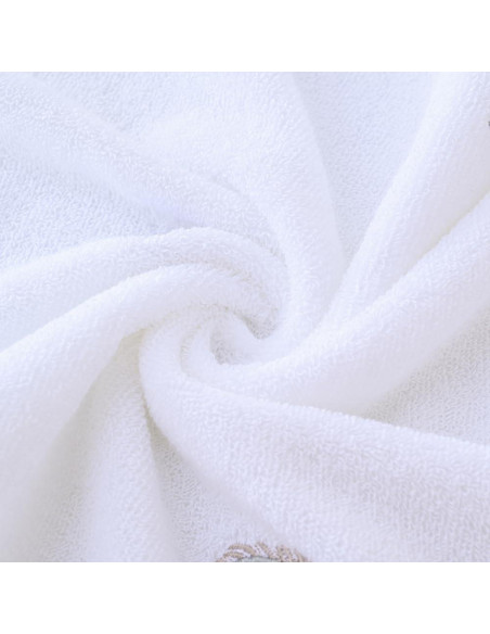 Conjunto 2 Toallas de Mano YiLUOMO 100% Algodón Bordadas Plumas