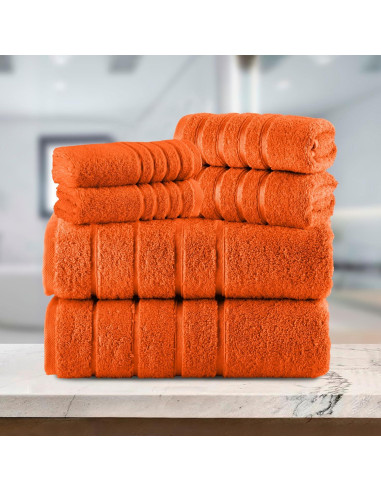 Conjunto de Toallas Premium 6 Piezas Elegant Comfort Naranja