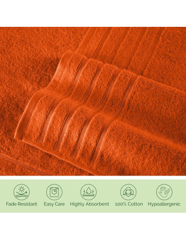 Conjunto de Toallas Premium 6 Piezas Elegant Comfort Naranja