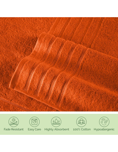 Conjunto de Toallas Premium 6 Piezas Elegant Comfort Naranja