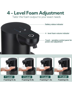 Dispensador Automático de Jabón Espumoso VZZNN 2 Unidades 400ml 2