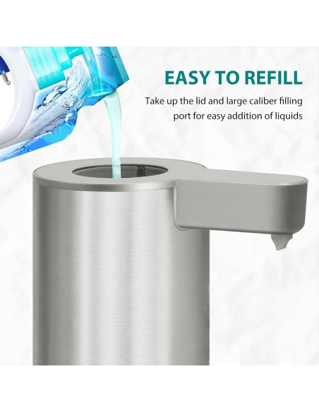 Dispensador Automático de Jabón Mamiddle Plata IPX5 USB-C