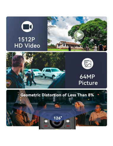 Cámara Corporal Ponycam BC107 HD 1512P 64GB EIS