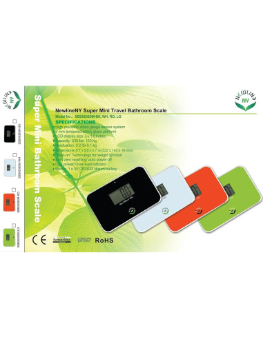 Báscula de Baño de Viaje Newline SBB0638SM Blanca 147.42 kg