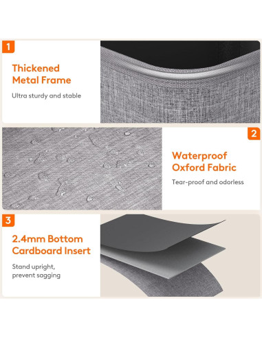 Cesta de Ropa Plegable Lifewit 80L Gris Claro para Lavandería