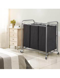 Clasificador de Ropa Rodante STO STO 3 Secciones Negro 2