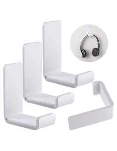 Soporte para Auriculares Weewooday 4 Piezas Acrílico Blanco