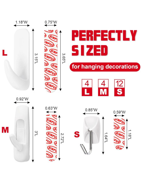 20 Ganchos Adhesivos Sinfuo Alta Resistencia para Pared