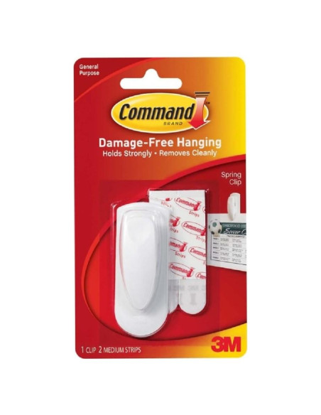Clip de Resorte Command Blanco 1 Unidad con Adhesivos