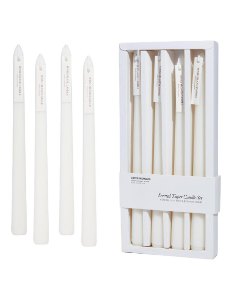 Candelas Taper Blancas 25.4 cm Juego de 4 Cera Soja Aromatizadas