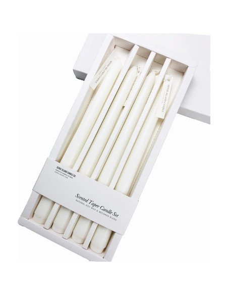Candelas Taper Blancas 25.4 cm Juego de 4 Cera Soja Aromatizadas
