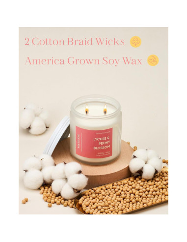 Vela Aromática M&SENSE Lichi, Peonía y Durazno 329.5g