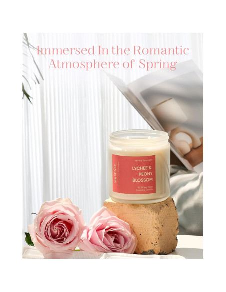 Vela Aromática M&SENSE Lichi, Peonía y Durazno 329.5g