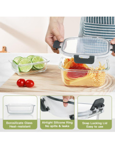 Juego de 24 Contenedores de Almacenamiento de Vidrio BAYZZ 2