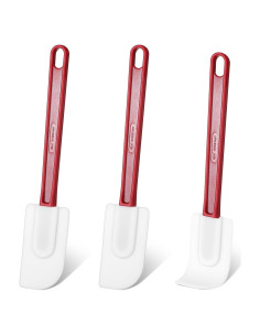 Juego de 3 espátulas de silicona EupHHonycs 24 cm rojo/blanco