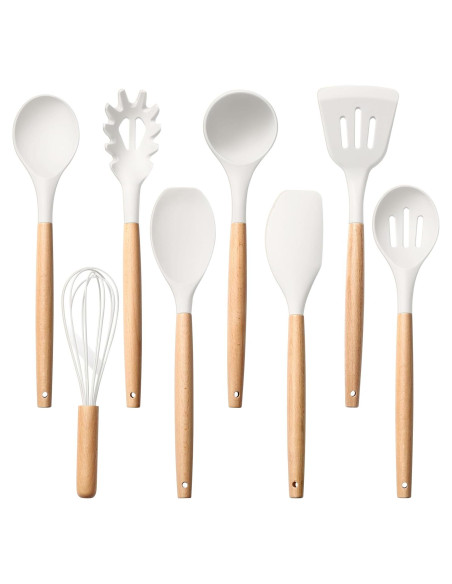 Set de Utensilios de Cocina Herogo 8 Piezas Silicona Blanco