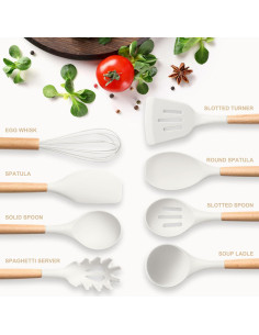 Set de Utensilios de Cocina Herogo 8 Piezas Silicona Blanco 2