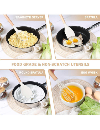 Set de Utensilios de Cocina Herogo 8 Piezas Silicona Blanco